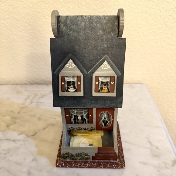 The Unbranded Brand Other - Wood House Sugar‎ Packet  Holder Dispenser Hand Painted